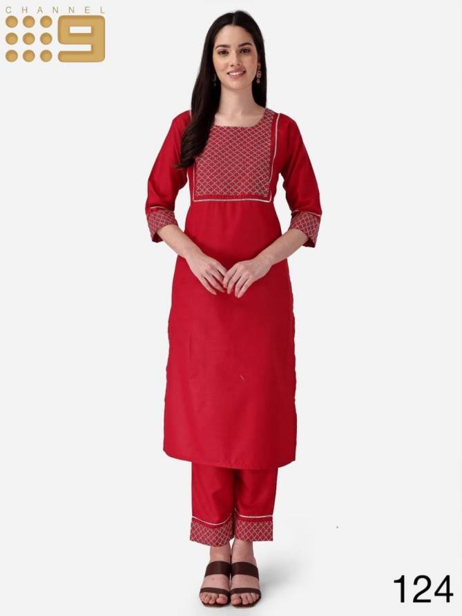 Channel 9 Series 121 To 125 Wholesale Cotton Kurti With Bottom
